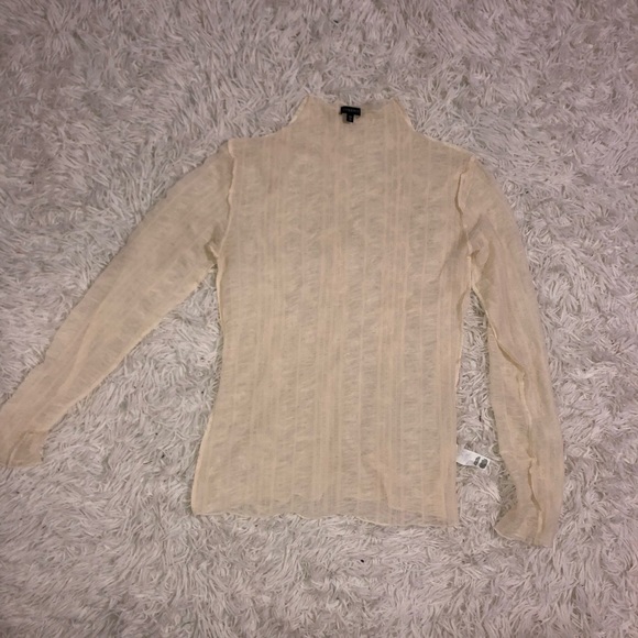 White Mesh Long Sleeve Top - Picture 1 of 3